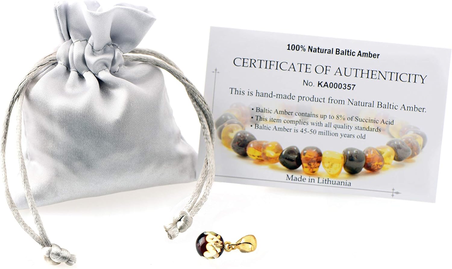 TheNaturalAmber Green Faceted Baltic Amber Pendant in Gold Plated 925 Silver – Genuine Natural Amber Jewelry for Adults Necklace Not Included - Image 8