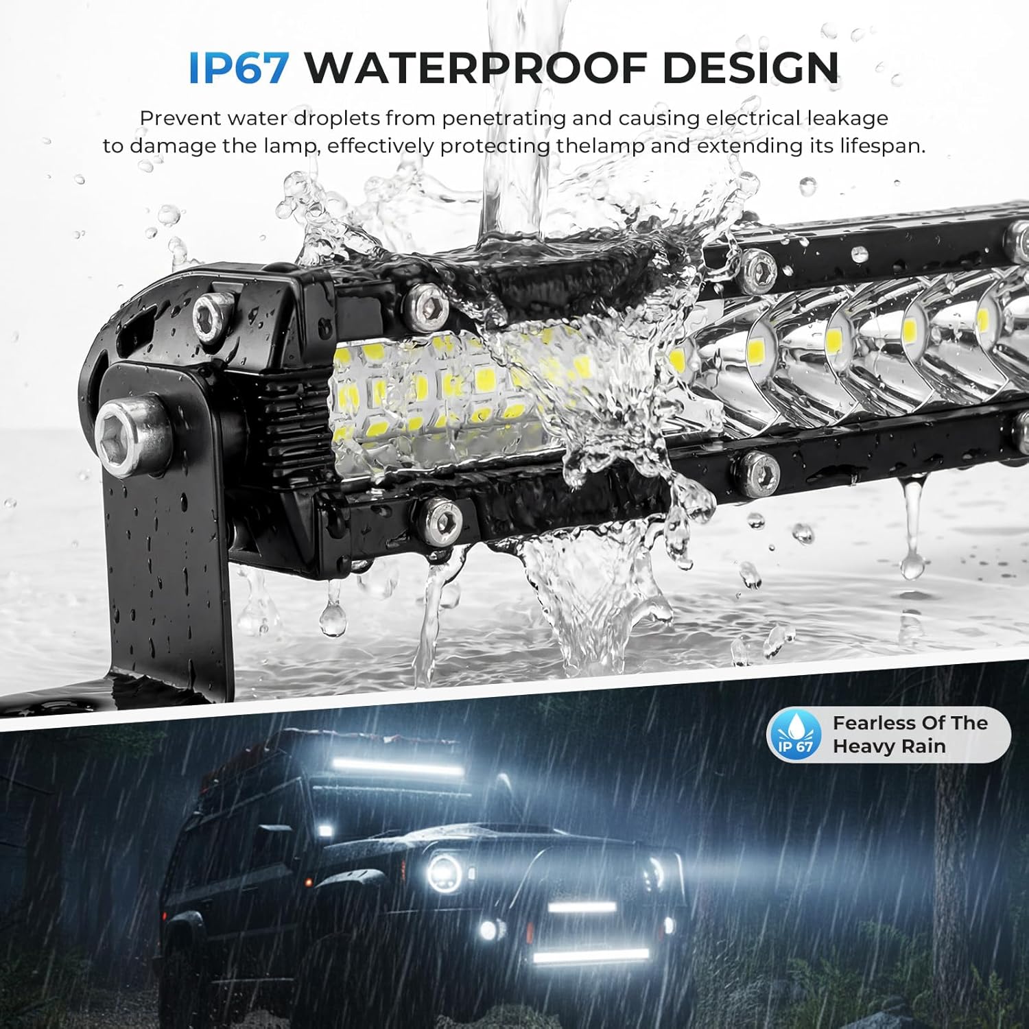 Light Bars for Trucks - 31Inch Ultra Slim LED Light Bar 12V 24V Spot Flood Combo Off Road Driving Fog Lights Waterproof Roof Bumper Lamp for Tractor ATV UTV Pickup Cart SUV (2pack)