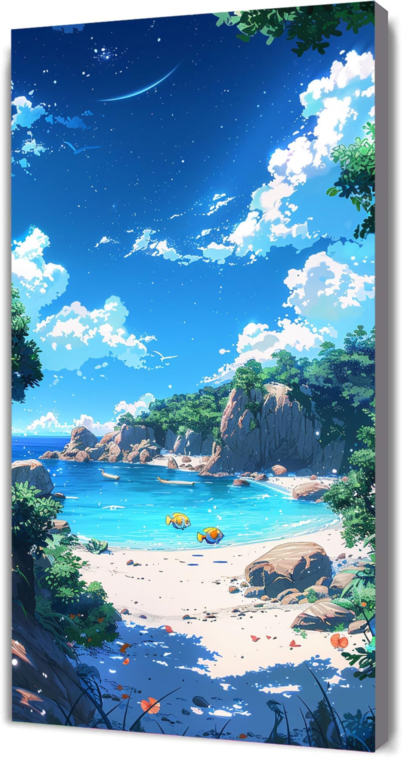 Diamond Painting Plaża Diamentowe Malarstwo Dorosły, 5D Ryby Diamentowe Ryby Diamentowe Obrazy, 60x120cm Diamentowa Sztuka Haft Ścieg Krzyżowy Puzzle Rzemiosło Dziewczyna, Dekoracja ścienna Dom J2