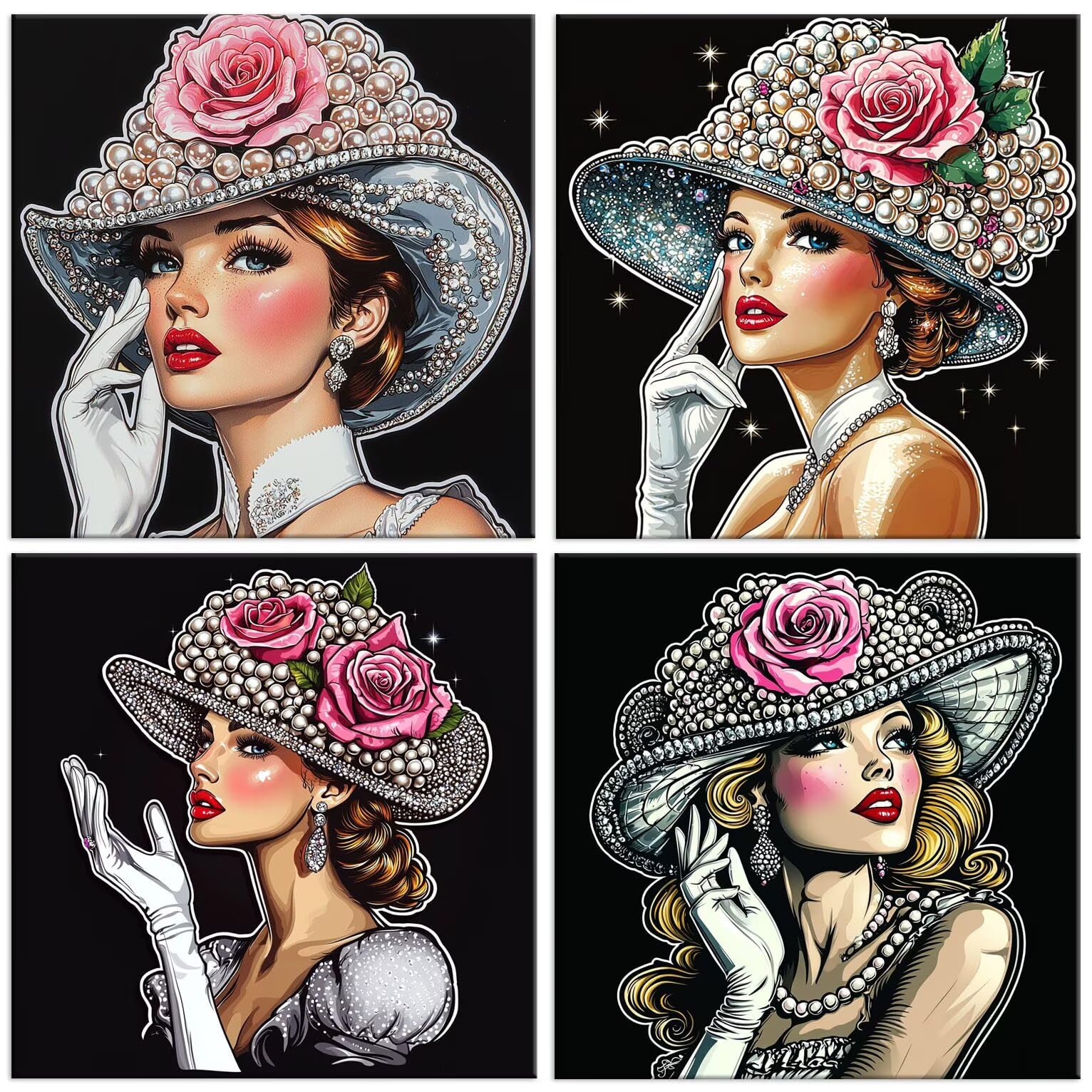 Diamond Painting Kit Mujer elegante, Pintar Diamantes Kit 80x80cm f-922