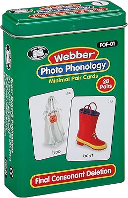 Super Duper Publications | WebberÂ® Photo Phonology Minimal Pair Cards - Final Consonant Deletion | Speech Therapy - Phonology Flashcards | Educational Learning Resource for Children