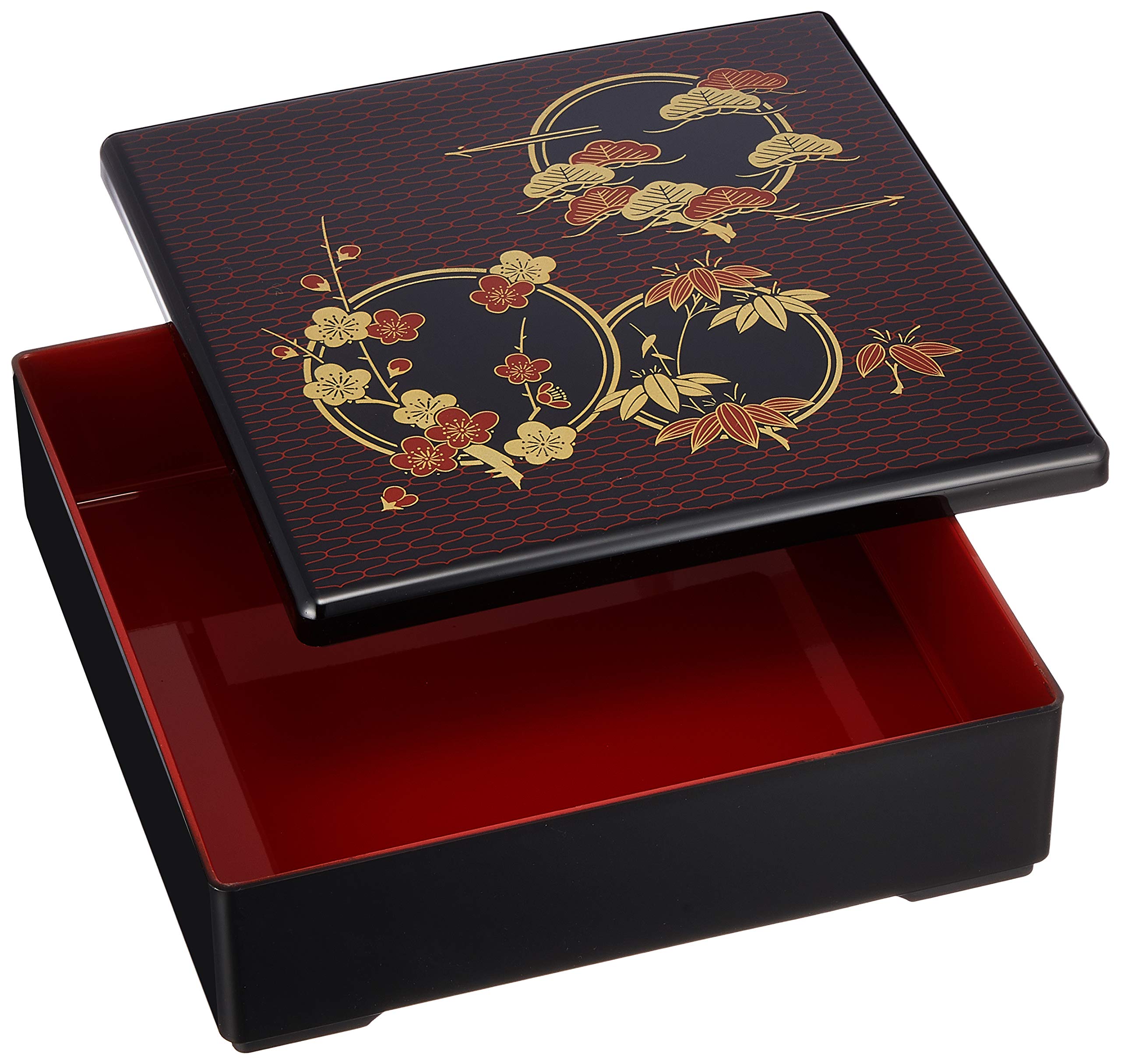Yamanaka Urushi Single Layer Black Hanamaru Box