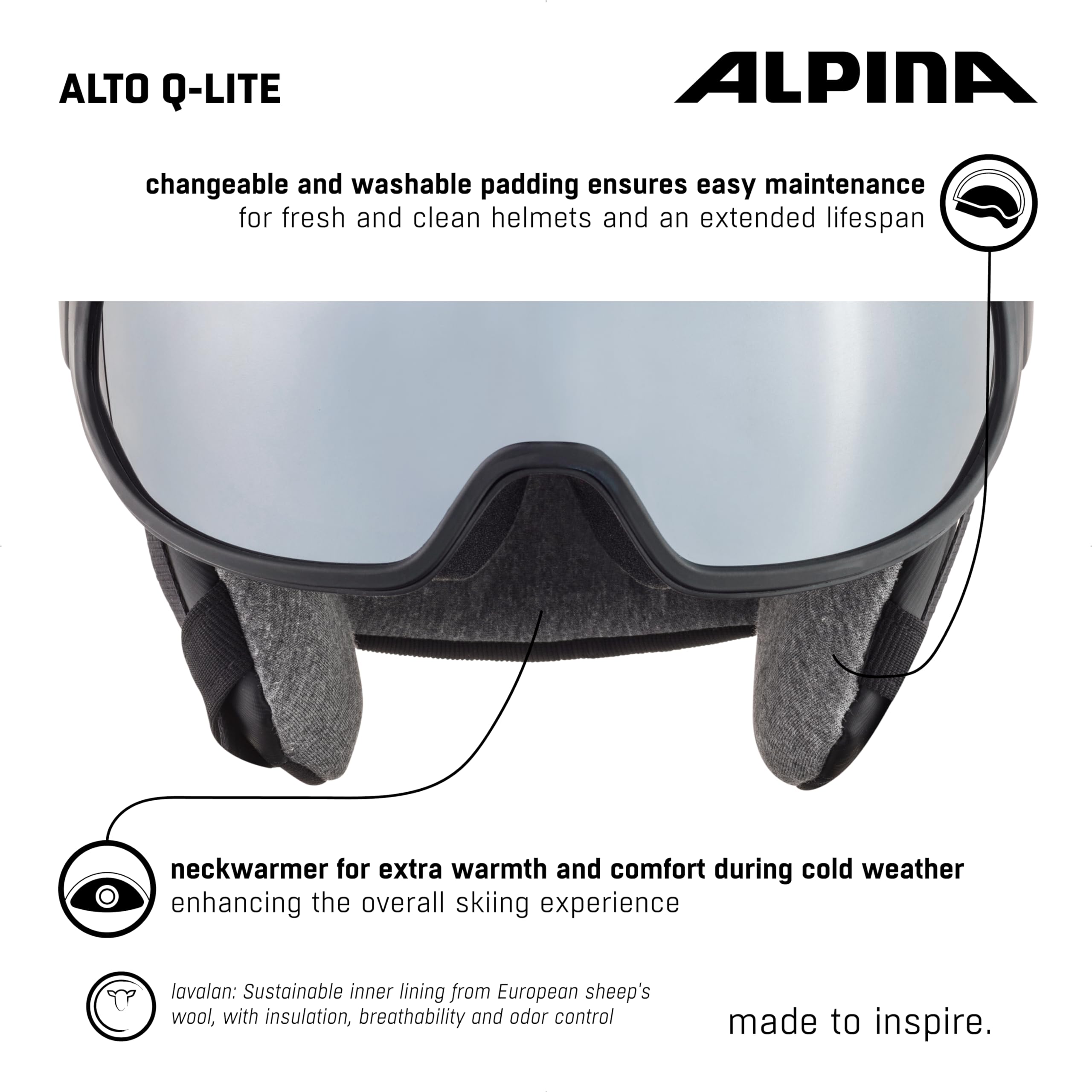 ALPINA Unisex - kask narciarski ALTO Q-LITE dla dorosłych, czarny matowy, 51-55 cm