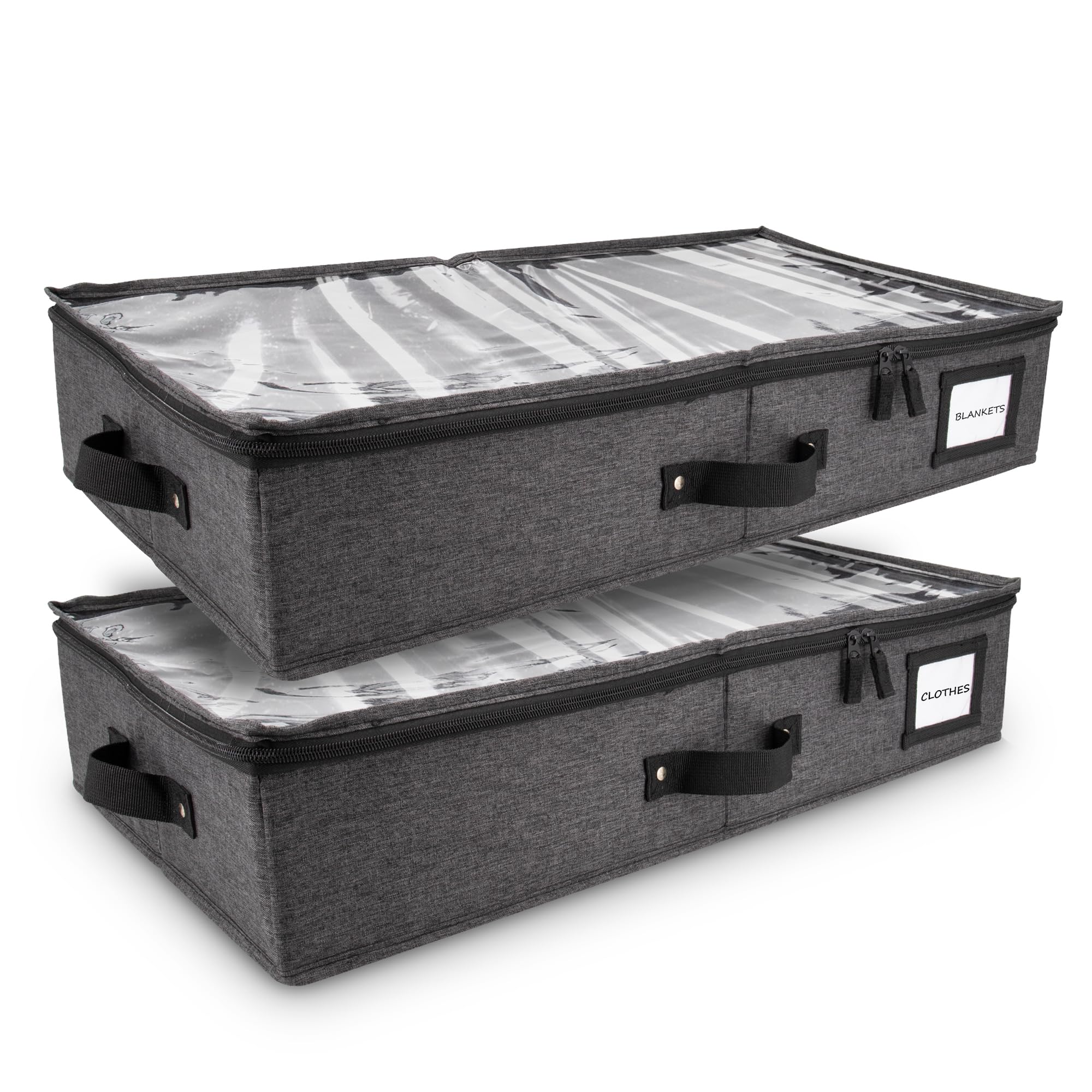 Homelux Theory Contenitori Sottoletto 2 Pezzi | Basso Profilo 11,4 Cm Con Coperchio Trasparente