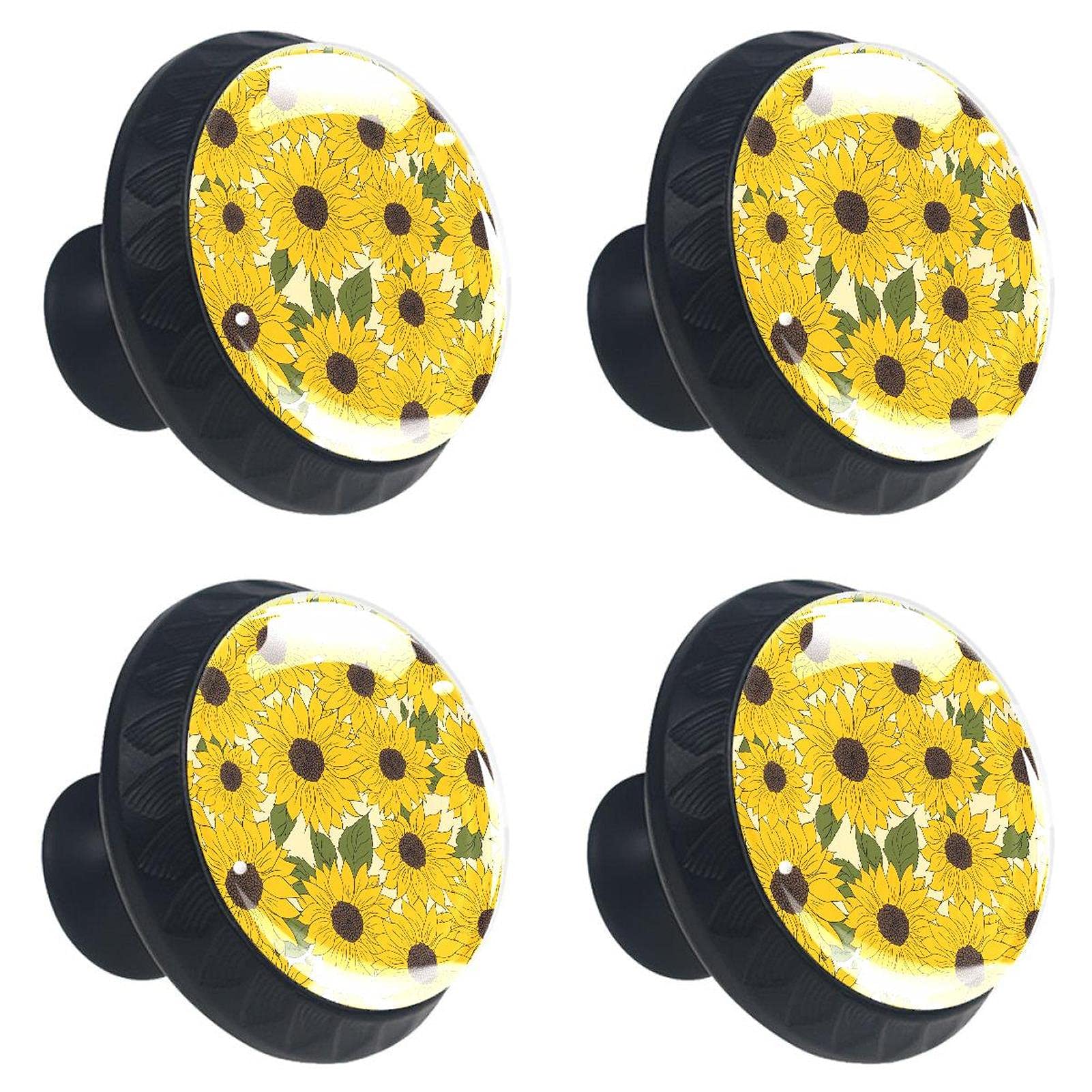 Poignées de tiroir tournesol multicolores pour égayer la cuisine et le bureau