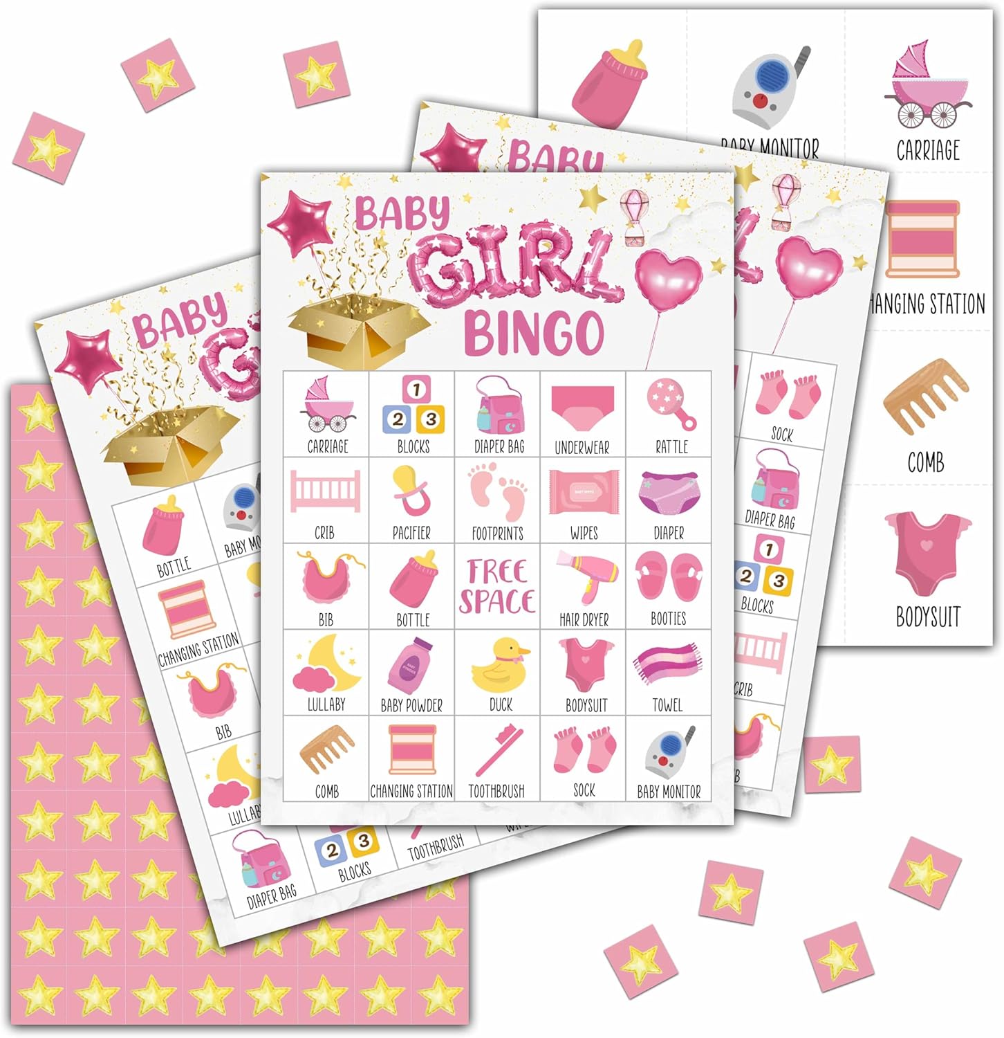 Outer Space Bingo Game Cards for Adults, Space Party, Spaces Birthday Bingo Games, Space Party Games Decorations Favors Supplies, 24 Players Game Cards (C03)