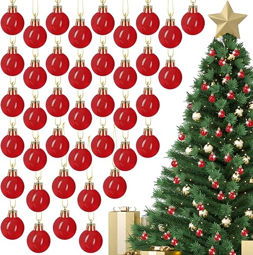 kymqlyw 60 bolas rojas de Navidad de 1.18 pulgadas, adornos para árbol de Navidad, colgantes de árbol de Navidad, bolas brillantes, juego de bolas kymqlyw 60 bolas rojas de Navidad de 1.18 pulgadas, adornos para árbol de Navidad, colgantes de árbol de Navidad, bolas brillantes, juego de bolas