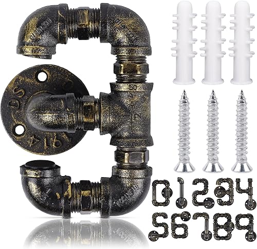 Números de casa de 5.5 pulgadas, número de dirección de casa de hierro fundido rústico, número de casa flotante de acero inoxidable, números de