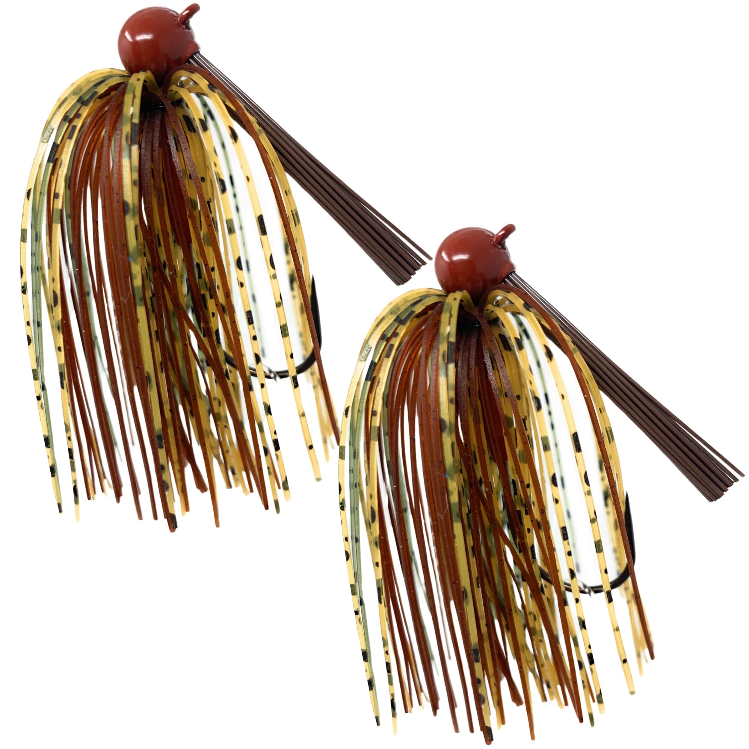 Reaction Tackle Tungsten Football Jigs for Bass Fishing - Weedless Bait Design 97% Pure Tungsten Foot Ball Jig Head Fishing Lures and Silicone Skirt -