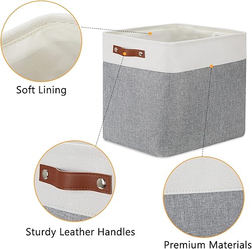 Vista 283 de DULLEMELO Canastas de almacenamiento pequeñas de 15 x 6 x 5.5 pulgadas, contenedores de almacenamiento de tela para tanque de inodoro