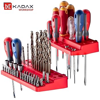 Porte-outils Mural KADAX - Organisation Atelier/garage En Plastique Rouge