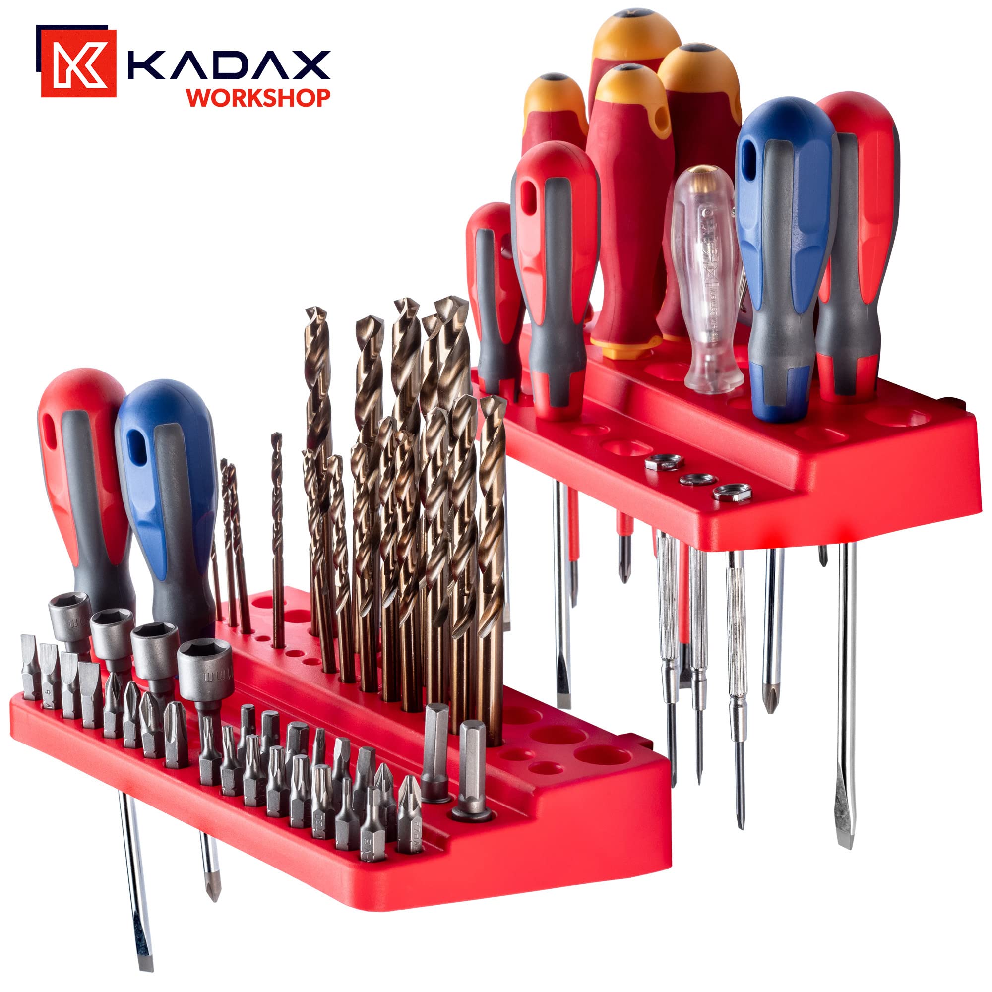 KADAX Rode kunststof gereedschapshaken, set van 16 stuks, werkplaats & garage