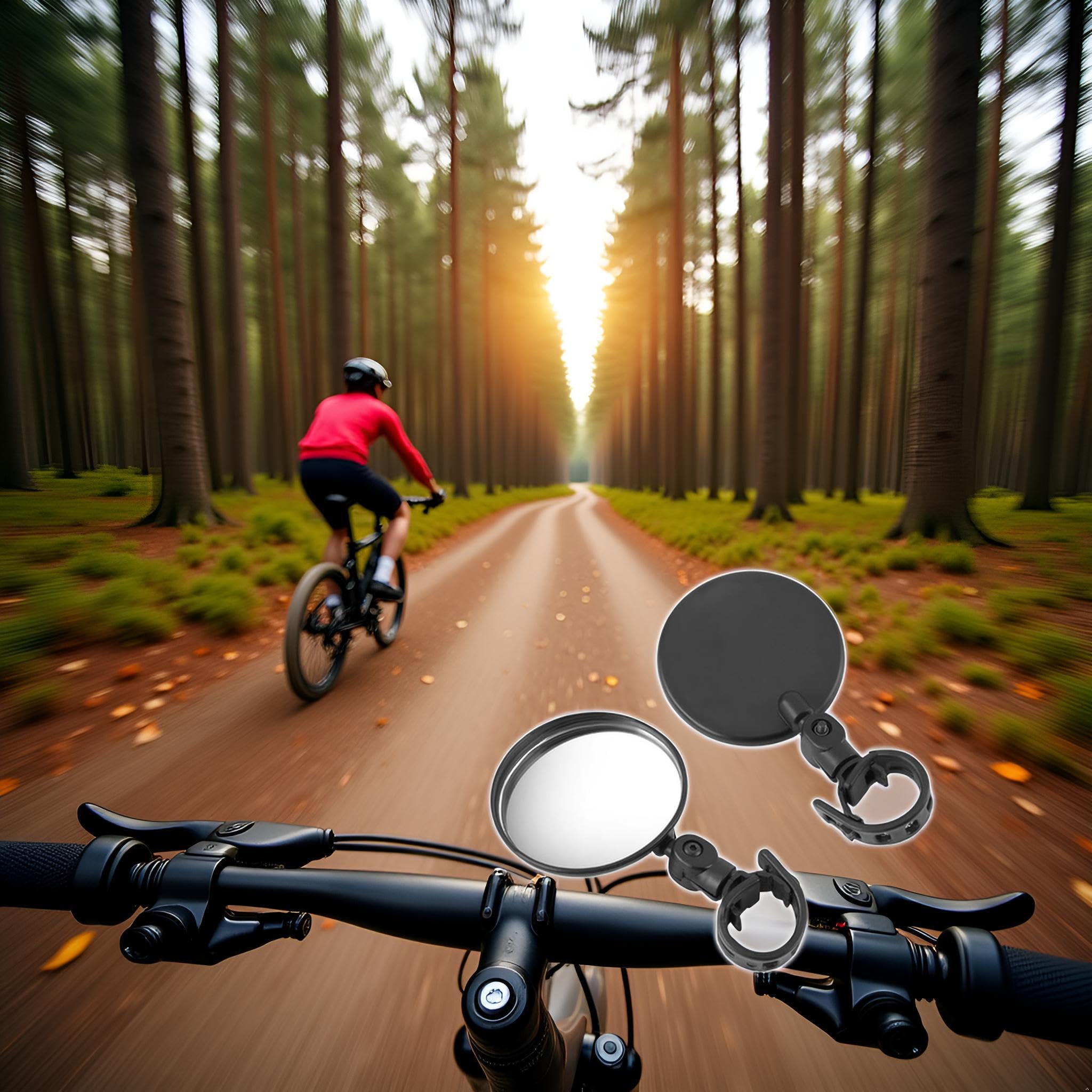 2Pcs Black Adjustable Rear View Mirror for Bikes, Universal Rearview Mirror for Handlebars, Wide Angle Acrylic Convex Safety Mirrors for Adult Bikes/Kids/Road/Mountain Bike