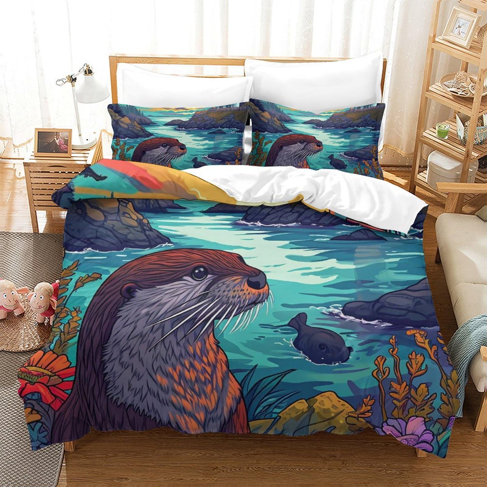 Ensemble de literie loutre respirant et hypoallergénique pour un sommeil réparateur