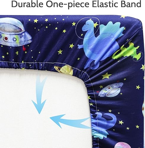 Miniatura 3 de GFU Sábana bajera para cuna de bebé para niño, sábana bajera súper suave para colchones estándar de cuna y niños pequeños, 52 x 28 pulgadas