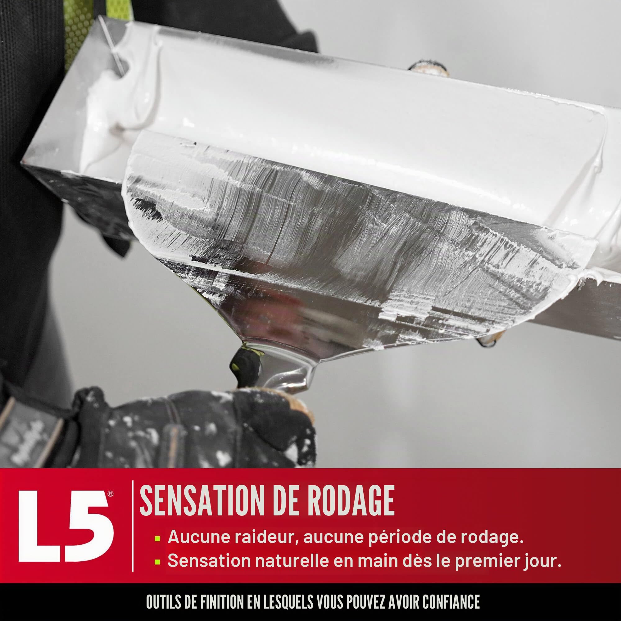 LEVEL5 Couteau à joint en acier inoxydable de 25,4 cm | Lame à mastic de qualité professionnelle, tout métal poli de qualité supérieure, bord affûté de précision, ergonomique, résistant à la