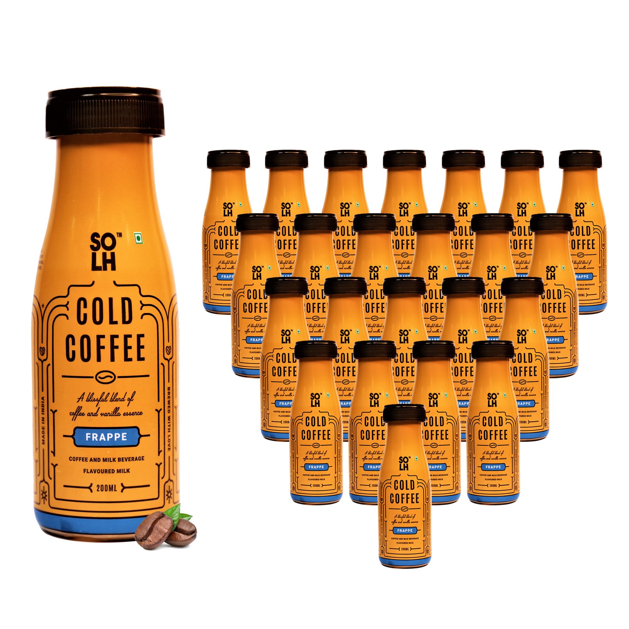 SOLH Frappe Cold Coffee | Pack Of 24 | Indulge In Rich Frappe Delight Ready-To-Drink Cold Coffee - Velvety Smooth, Luxuriously Creamy And Intensely Flavorful, Bottle, 5.900 Kg