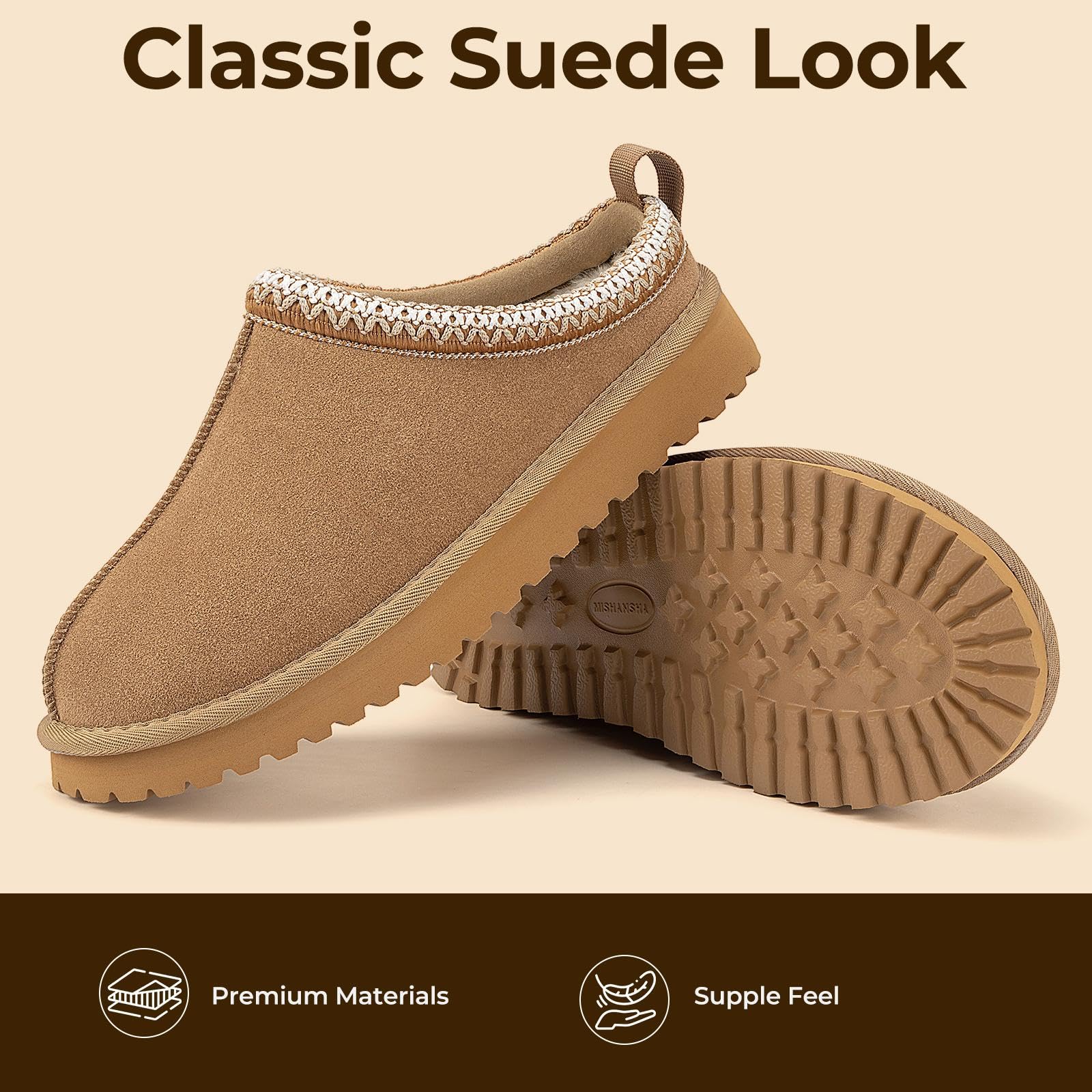 Mishansha Pantofole Donna Invernali Pelose Chiuse Ciabatte 36-43 EU