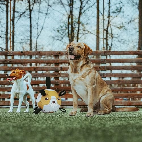 Miniatura 4 de Balón de fútbol grande para perros con pestañas  Pelota de pastoreo de 8 pulgadas para perros  Pelota grande para perros  Pelota de fútbol duradera