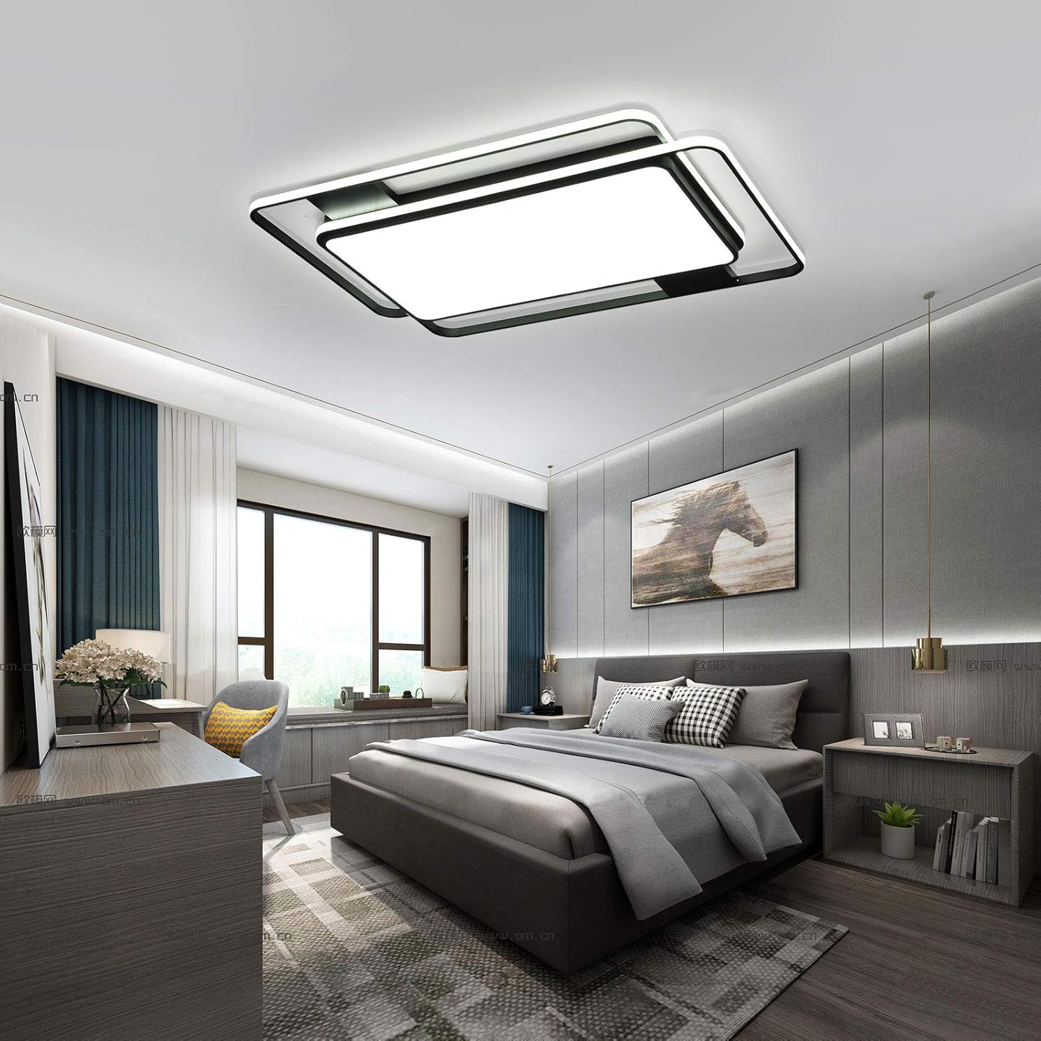 TFCFL LED Flush Mount Ceiling Light Modern Simple Geometry Ceiling