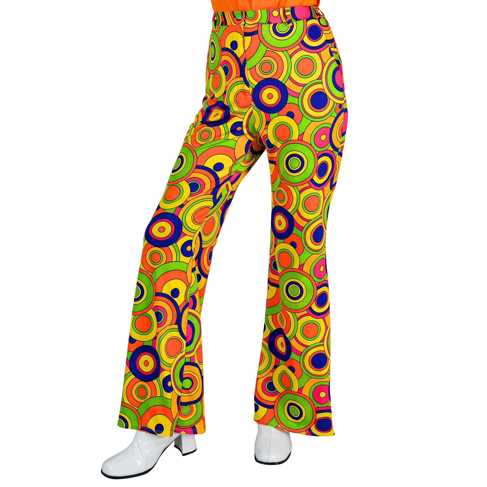 W WIDMANN MILANO Party Fashion - 70s Women's Hippie Reggae Flower Power Disco Fever Trousers