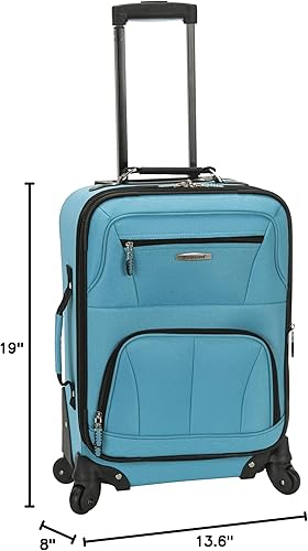 Vista 8 de Rockland Pasadena Maletas blandas con ruedas giratorias, Turquesa
