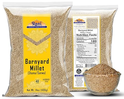 Miniatura 7 de Rani Barnyard Millet (Echinochloa Esculenta Frumantacea) Semillas enteras de grano antiguo 14 oz (400 g)  Todo natural  Apto para gluten  Sin OMG