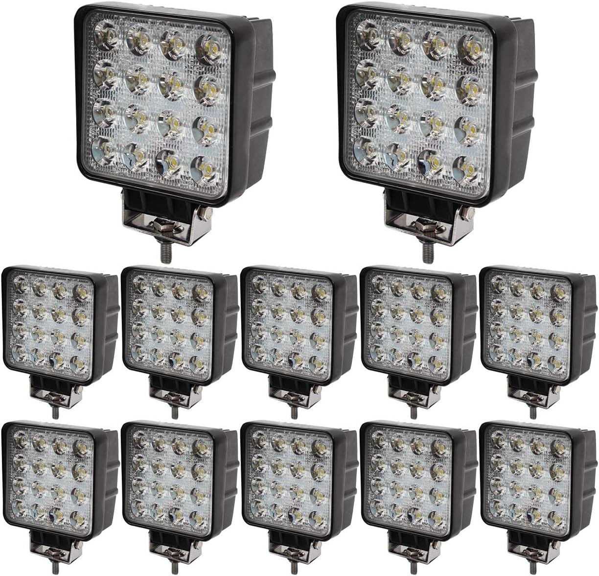 48W LED Off-Road Work Light, White, 12V, 24V, 3,800 Lumen. SUV UTV ATV (12pcs)
