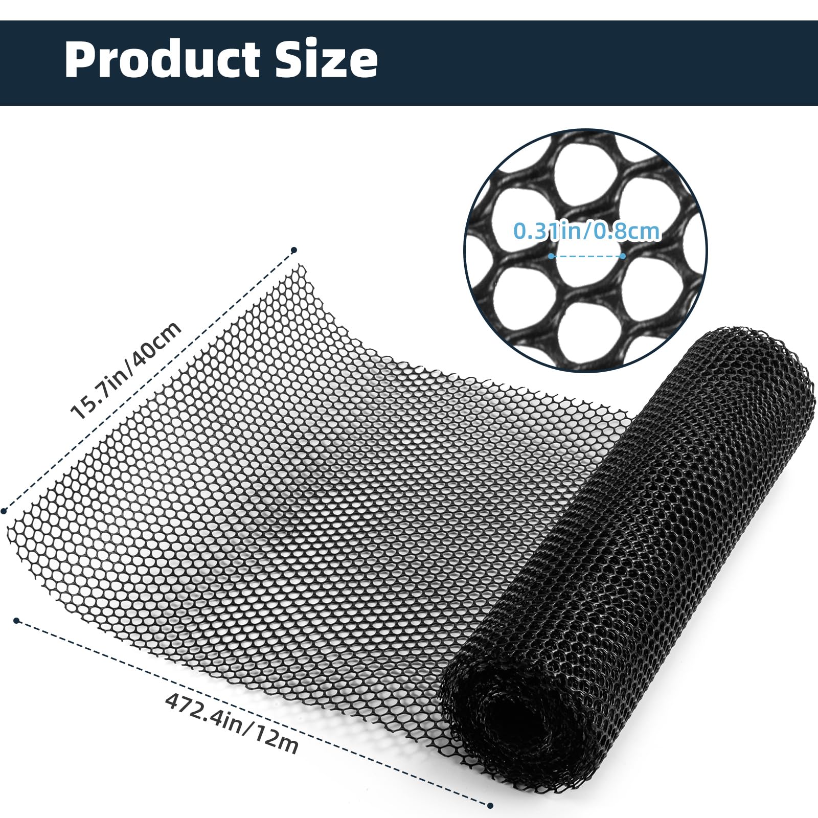 Chicken Wire Mesh Roll with 100 Pcs Fixed Straps, Heavy Duty Garden Plastic Fencing Net - Image 2