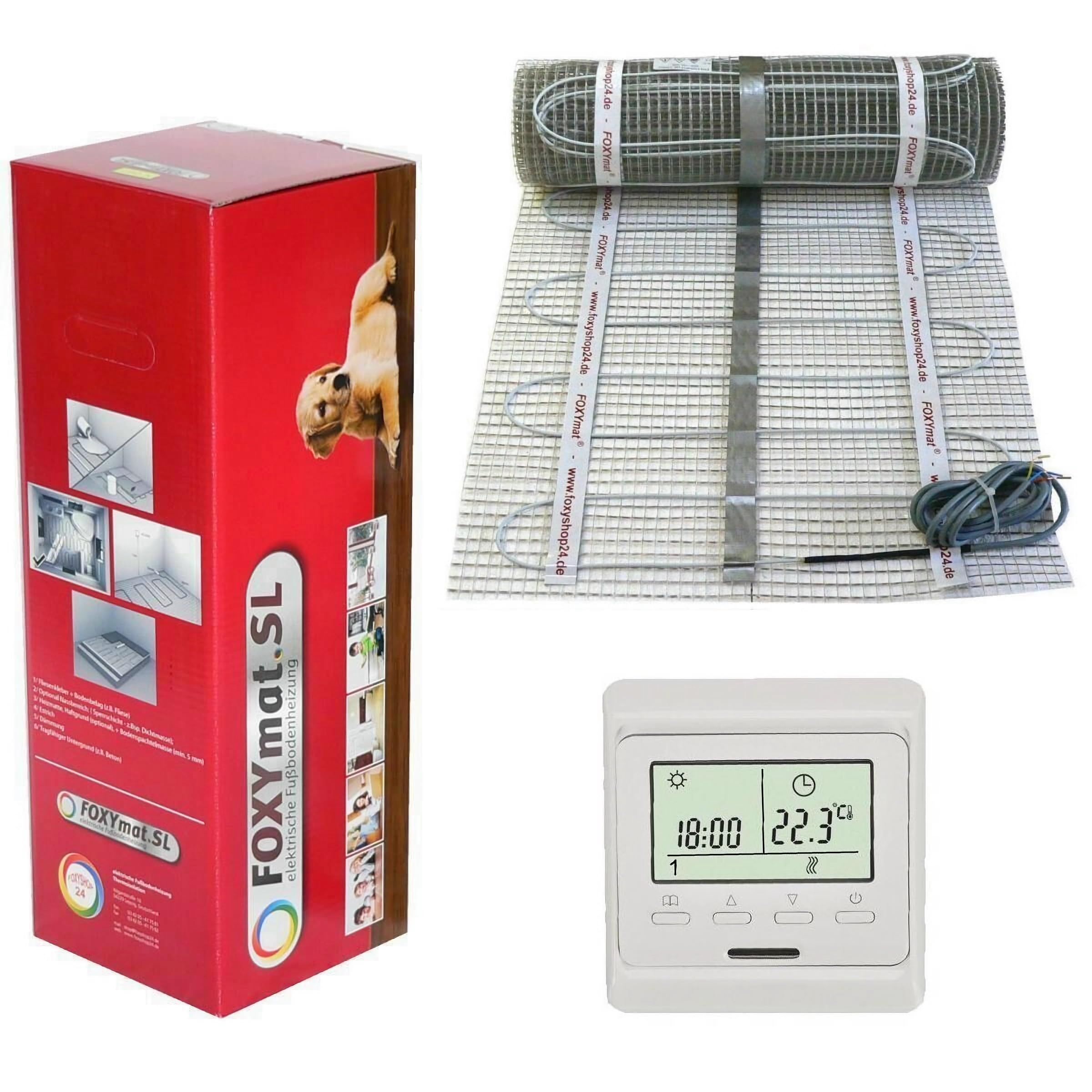 FOXYMAT.SL elektrische Fußbodenheizung, 6.0 m² (0.5m x 12m)