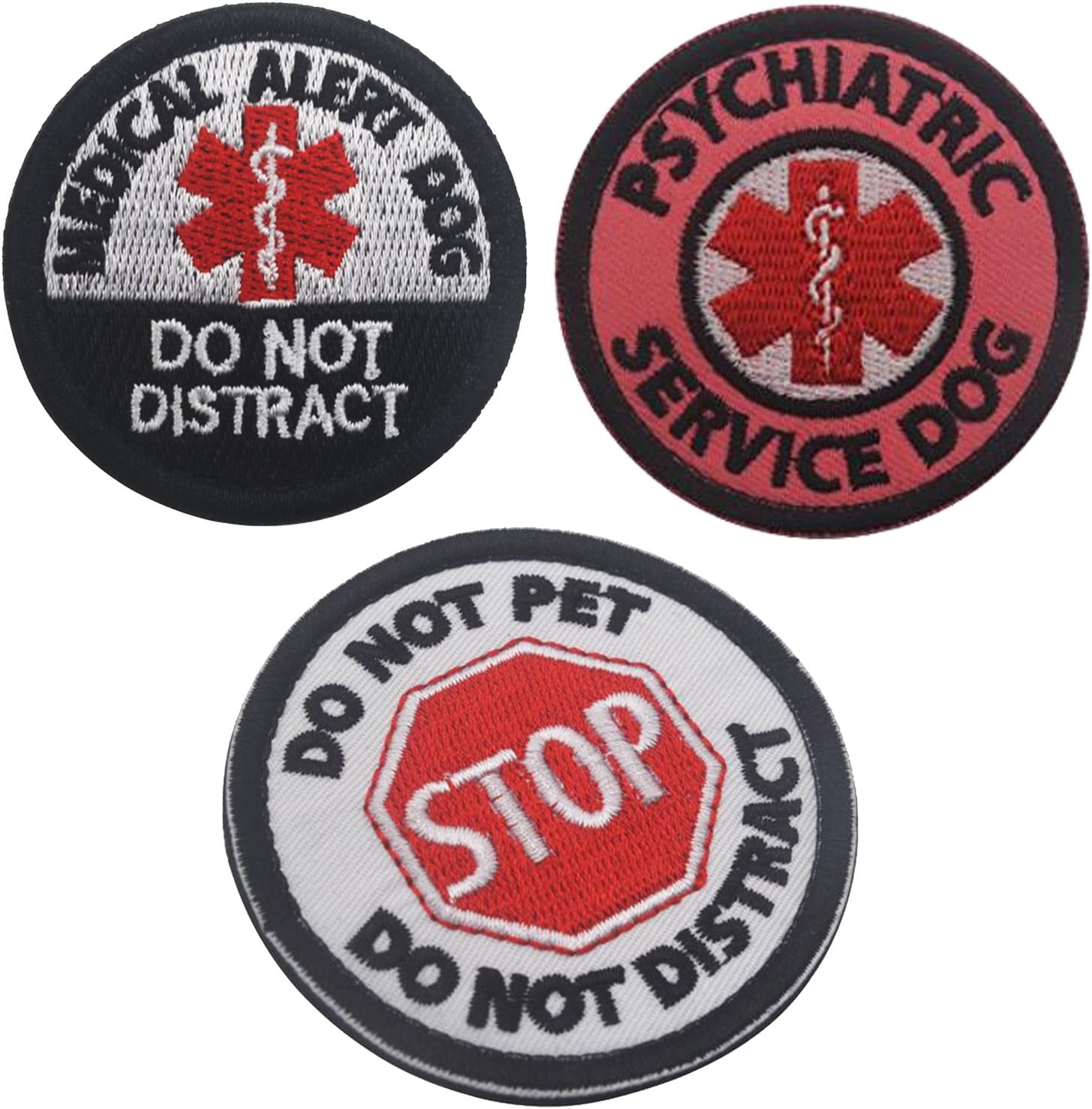 3PCS Stop Do Not Pet Do Not Distract Patch, Medical Alert