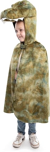 Little Adventures Disfraz de dinosaurio con capucha para niños de 3 a 8 años, lavable a máquina, juego de simulación sin purpurina