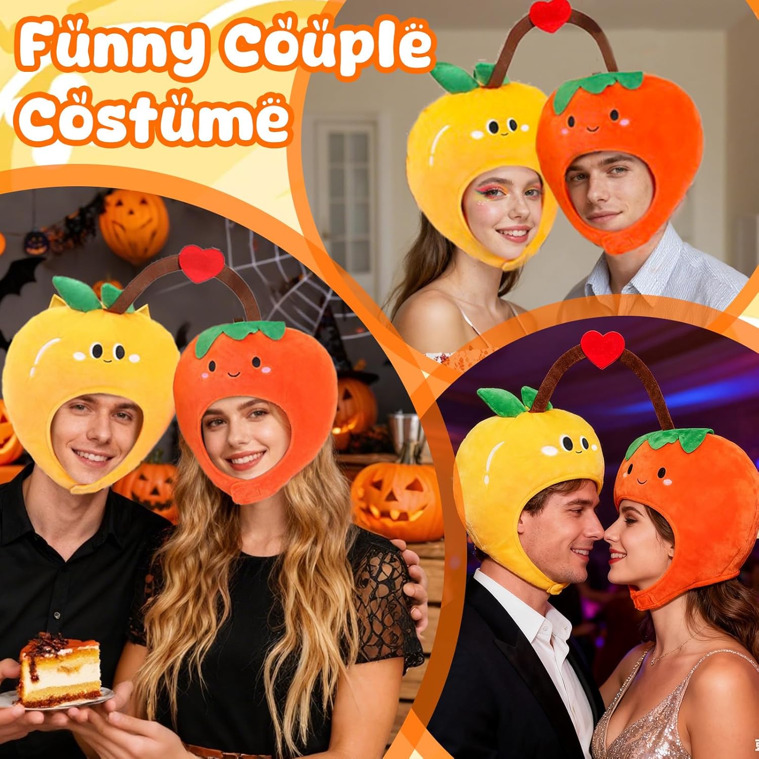 Cherry Hat Red Apple Costume Orange Headgear Fruit Hat Crazy Funny Hats for Party Dress Up - Image 9