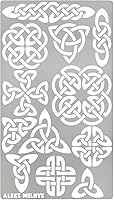 Vista 1 de Aleks Melnyk No.32 Metal Journal Stencil, Pyrography Celtic Patterns, Celtic Knot, Viking Stencil, Wood Burning Template, Wood Carving, Bullet