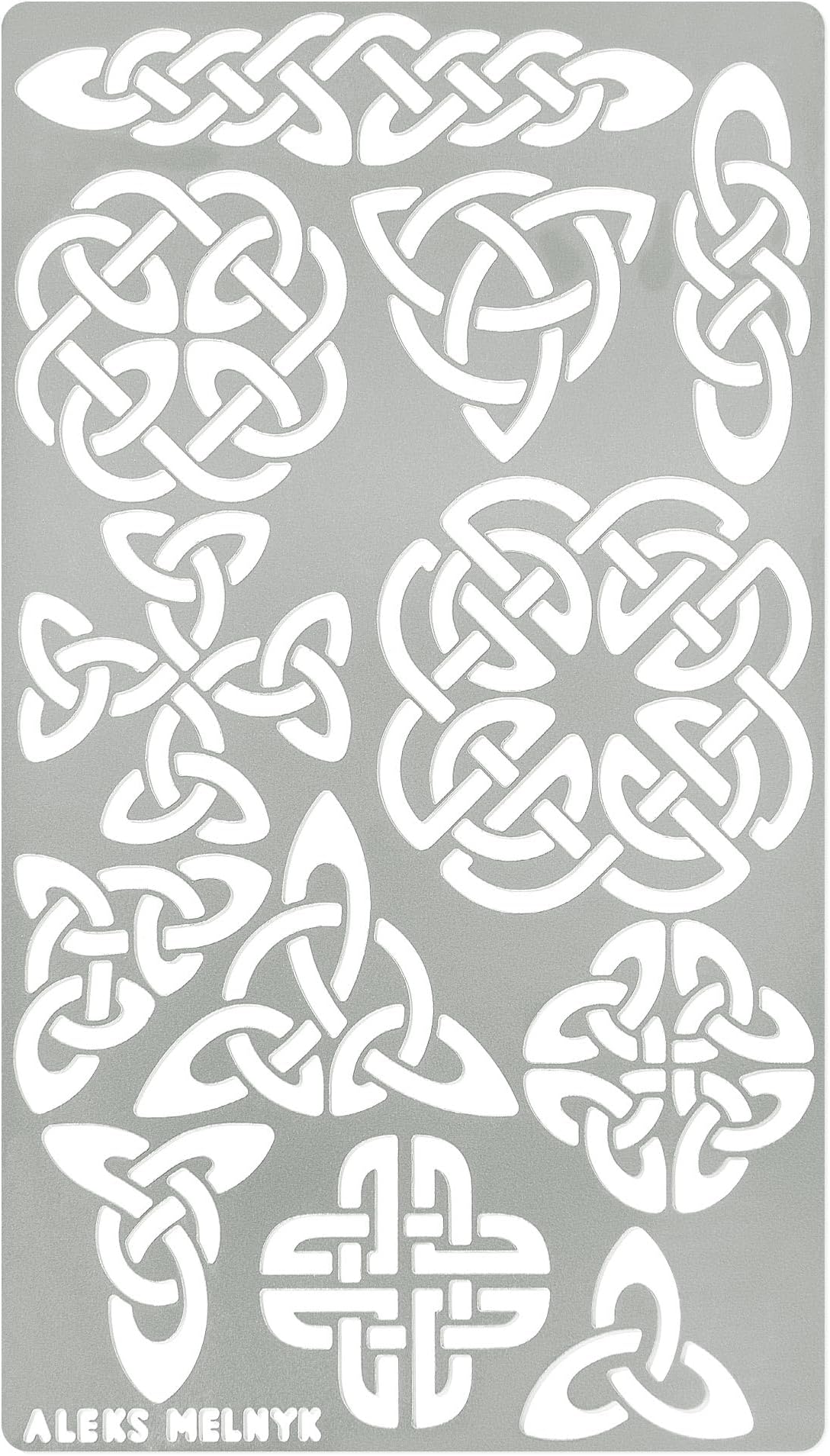Aleks Melnyk No.32 Metal Journal Stencil, Pyrography Celtic Patterns, Celtic Knot, Viking Stencil, Wood Burning Template, Wood Carving, Bullet Journaling