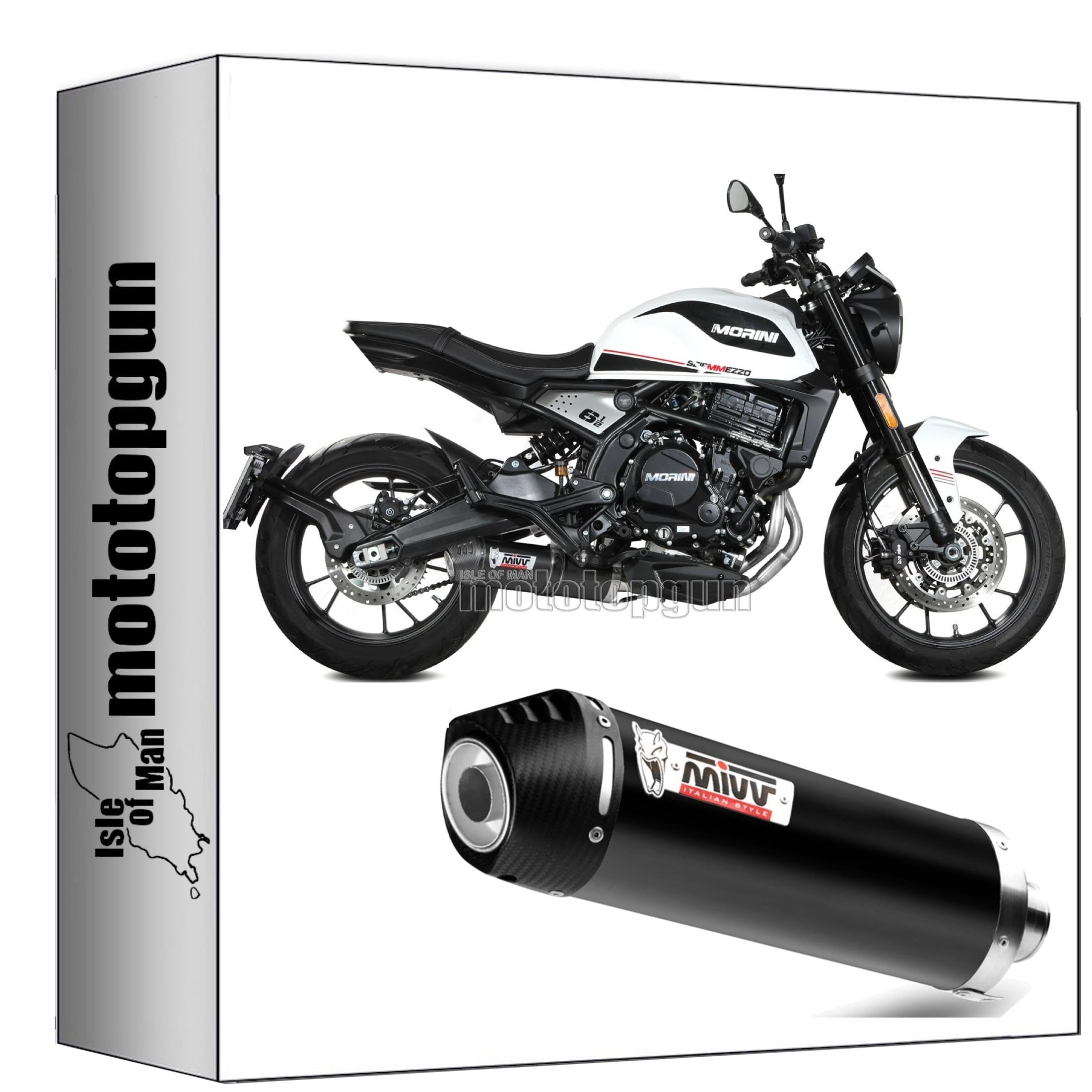 mivv tubo de escape homologado catalizado oval acero negro compatible con moto morini seiemmezzo str 2022 2023 2024 mototopgun