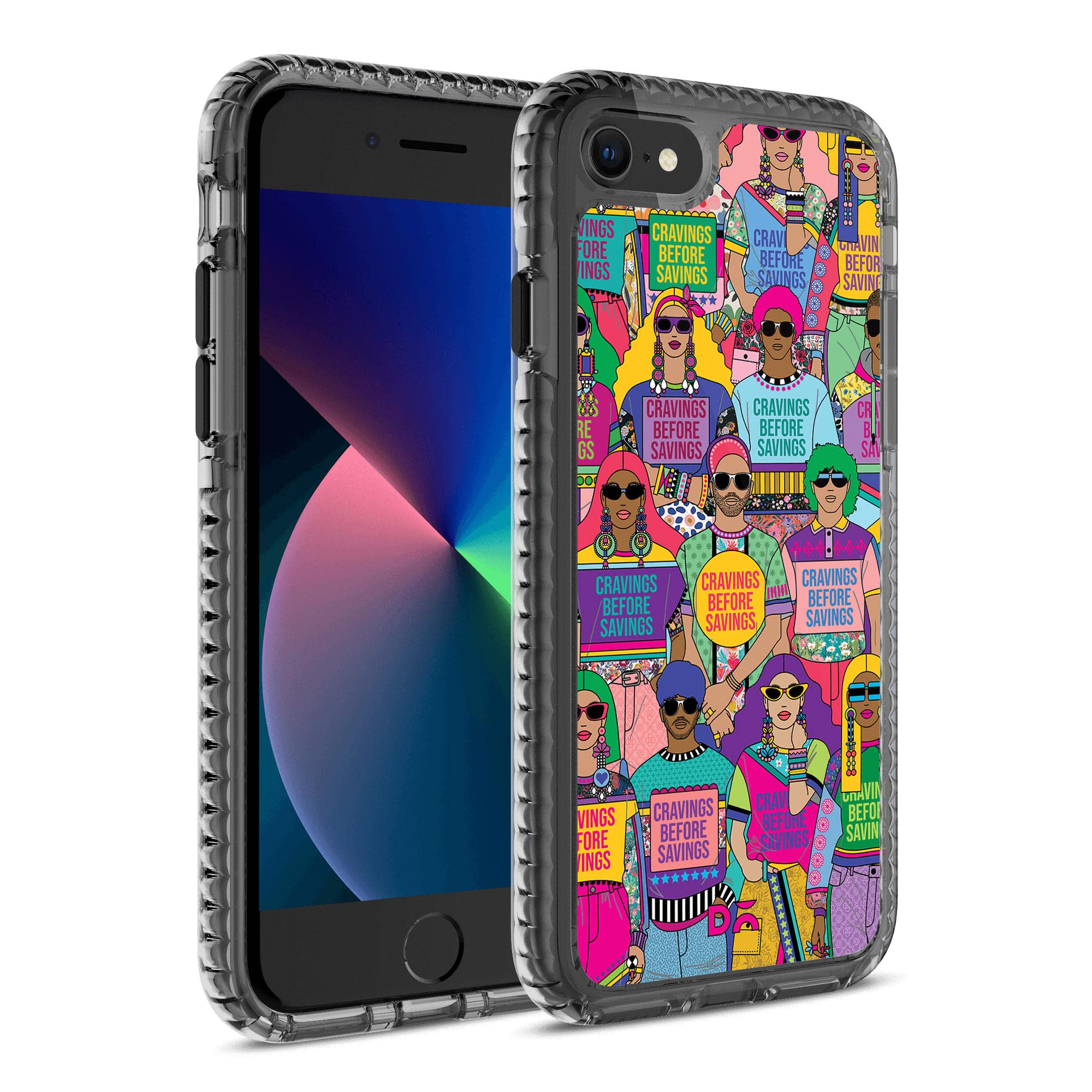 DailyObjects Case for iPhone SE 2020, Drop Protection TPU Stride 2.0 Cravings Before Savings Slim Shockproof Back Cover