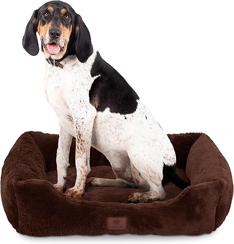 AMERICAN KENNEL CLUB Cuddler Cama para mascotas con entrada de perfil bajo, cama de felpa para perros de 30 pulgadas para razas medianas de hasta 50