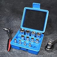 Vista 7 de E-Torx Juego de zócalos, 14 piezas hembra E-Torx Star Socket Set, 1/4" 3/8" 1/2" Drive, E4 a E24 Torque E Externo Juego de zócalos, 14pcs Star