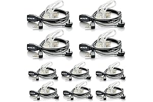 Case of 10 Retevis 2-pin Earpiece for Radio, Acoustic Tube Walkie Talkies Headset