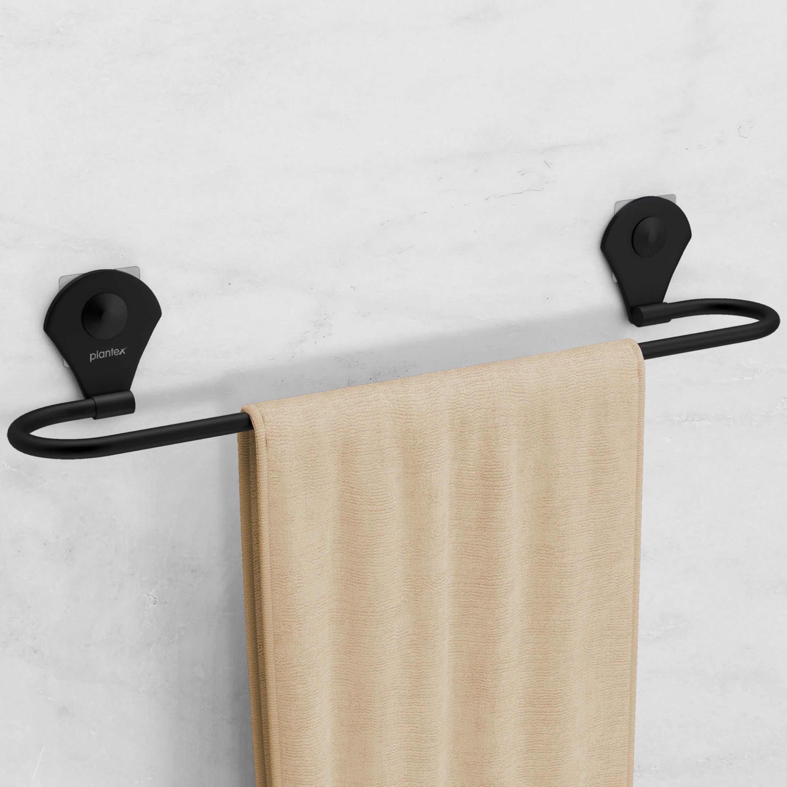Plantex 24 Inch Self-Adhesive Stainless Steel Towel Rod/Bar/Towel Holders/Hanger for Bathroom/Bathroom Accessories - (Royal, Black)-image-34