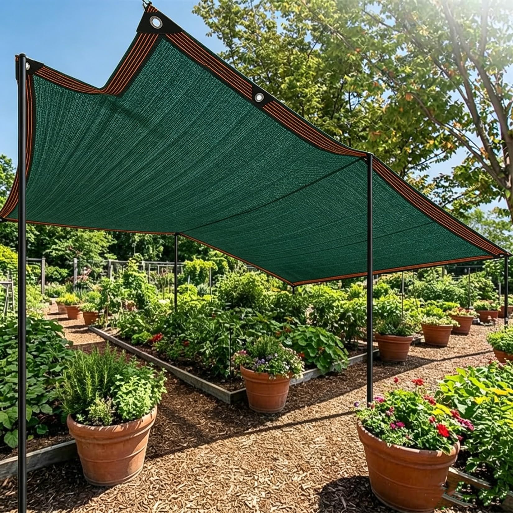 Voile d'ombrage vert 95% occultante bâche haute densité pour pergola
