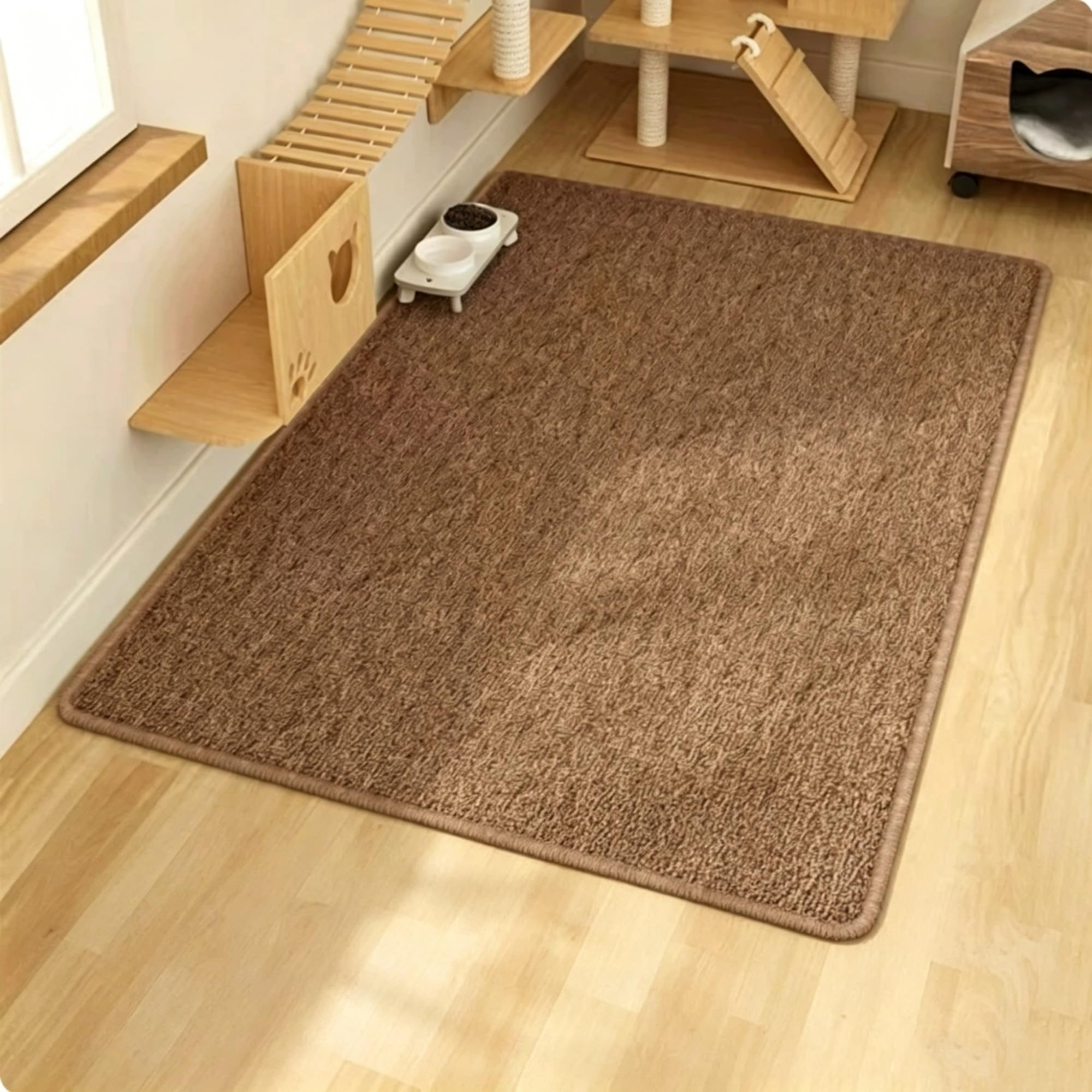 Tapis salon imitation sisal marron 100x150 grand tapis chambre lavable