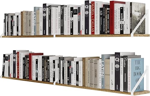 Wallniture Bora Estantes flotantes de 60 x 6 pulgadas para decoración de pared, estantería de pared, decoración de sala de estar, estantes de pared