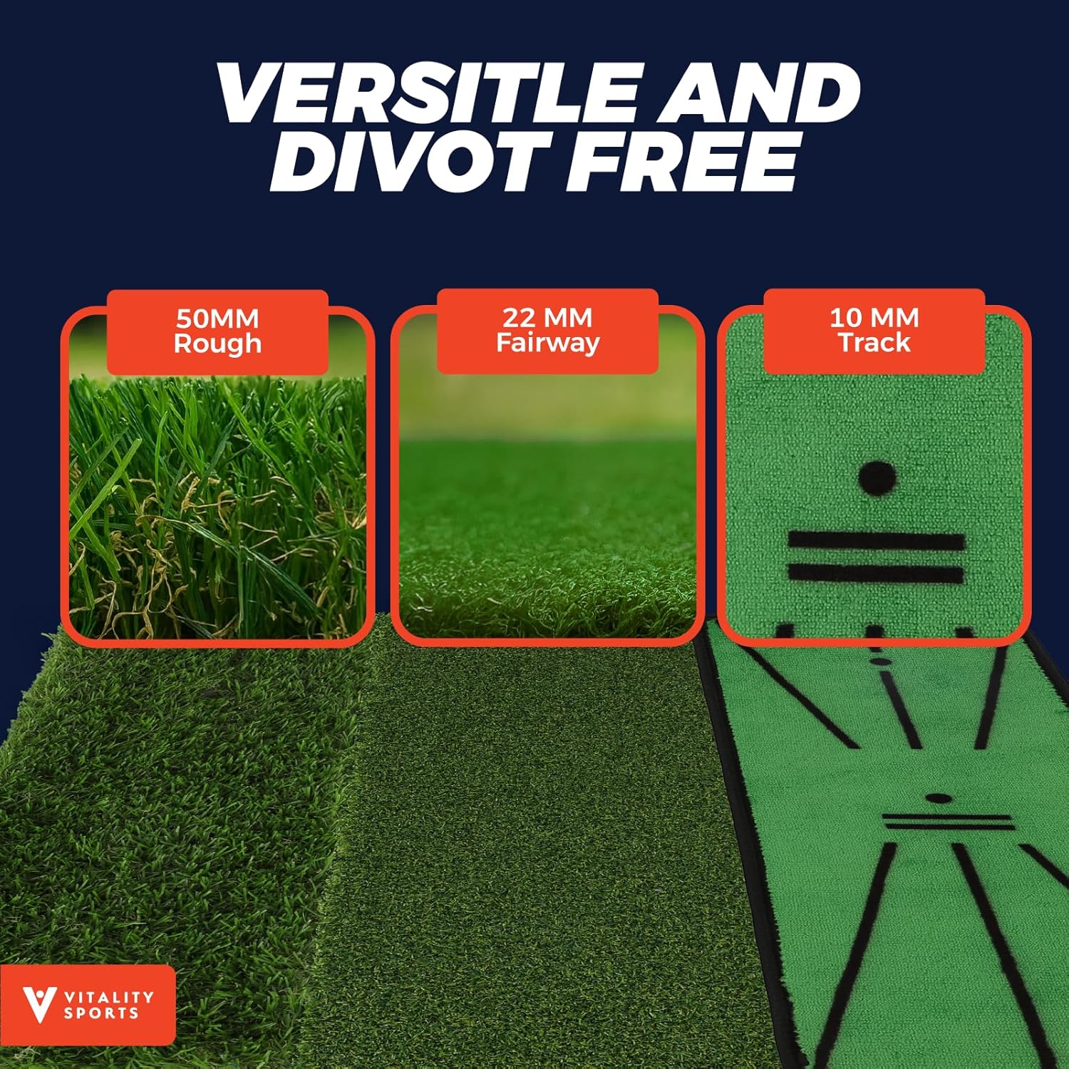 Golf Hitting Mat, 4 PCS Dual Turf Golf Practice Mat for Indoor Outdoor Swing Path Feedback, Driving, Chipping, Putting, Durable Artificial Grass Golf Mats for Men Women, 20"x16" Training Aid with Tees