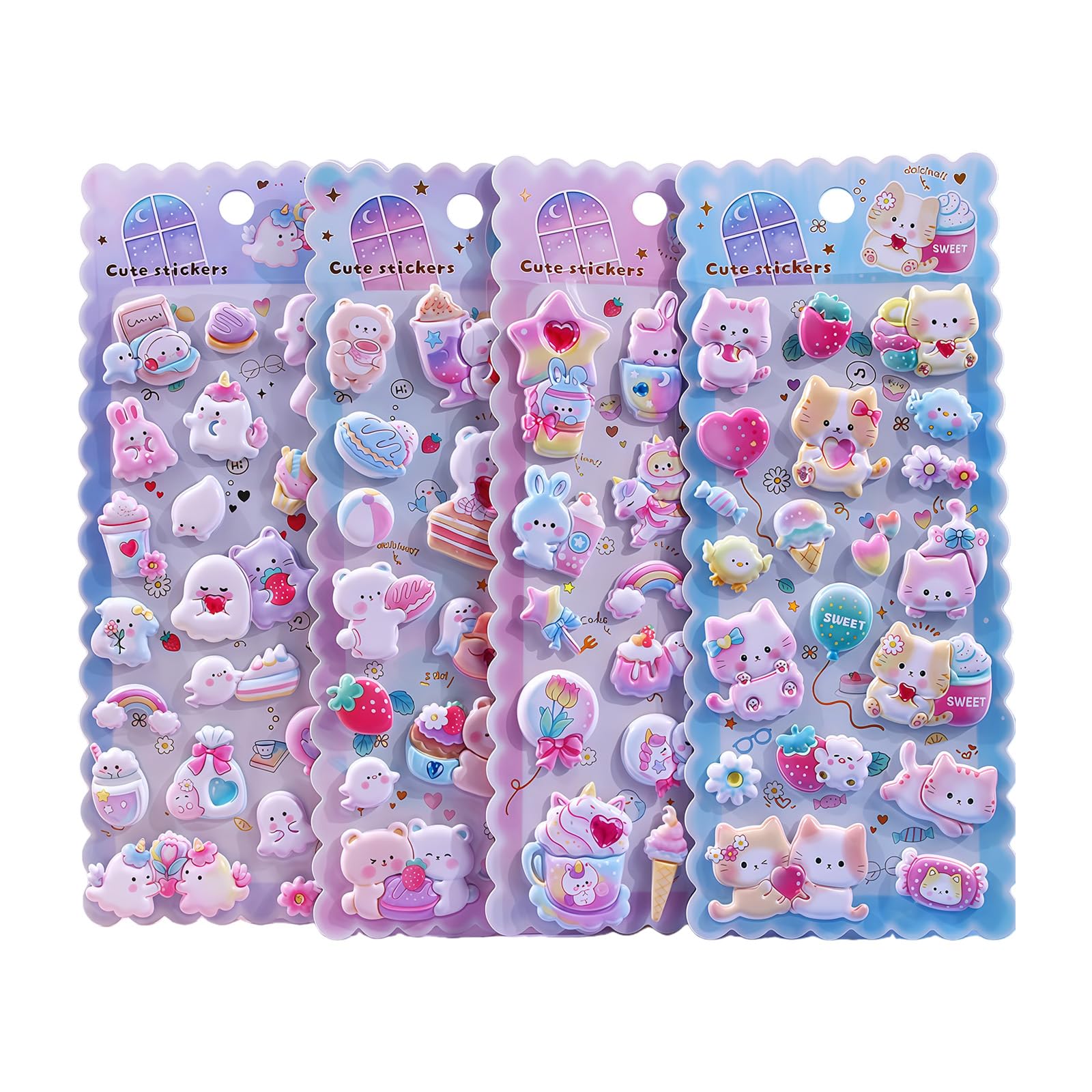 Puffier Sticker Adorable Decorative Stickers Scrapbooking Journal Notebook Phone Case Sticker for Scrapbooks Adorable Tiny for Scrapbooks