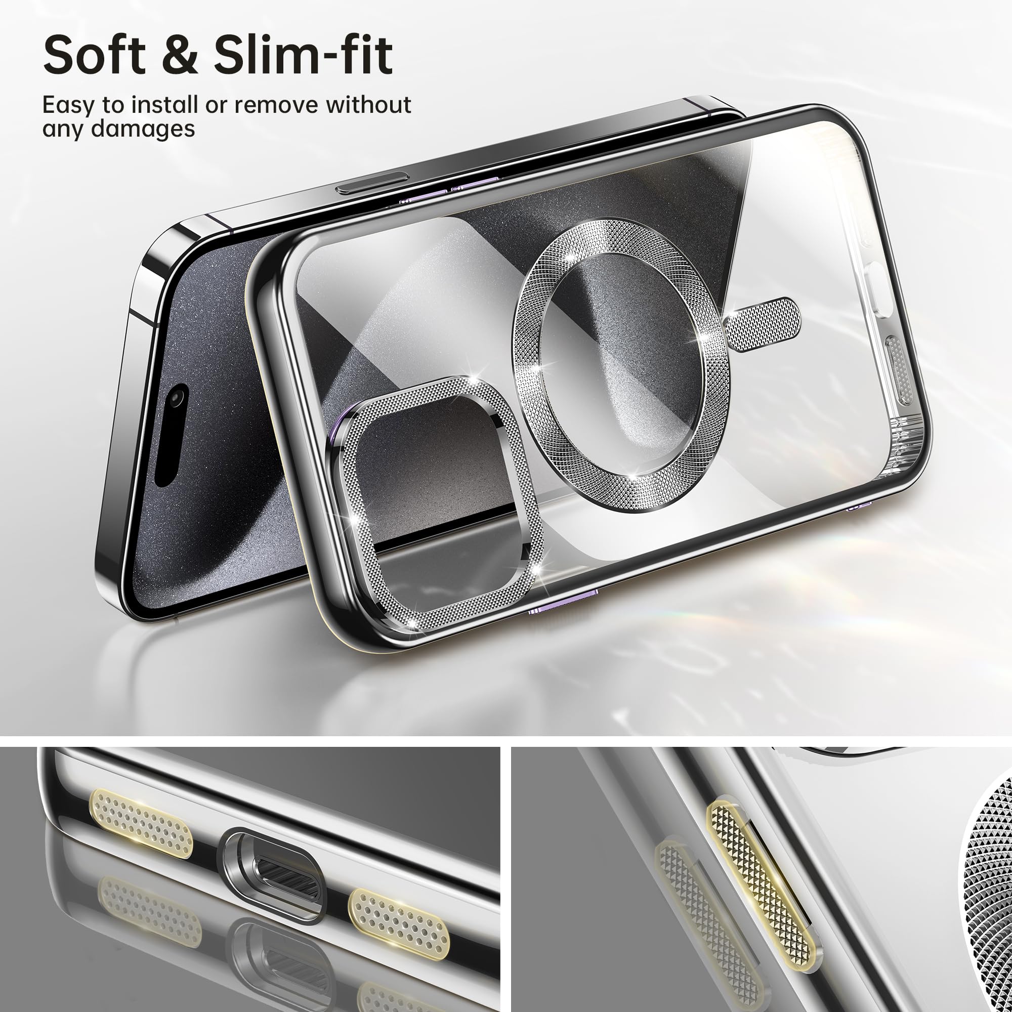 Amazon.com: JUESHITUO Magnetic Titanium for iPhone 15 Pro Max Case