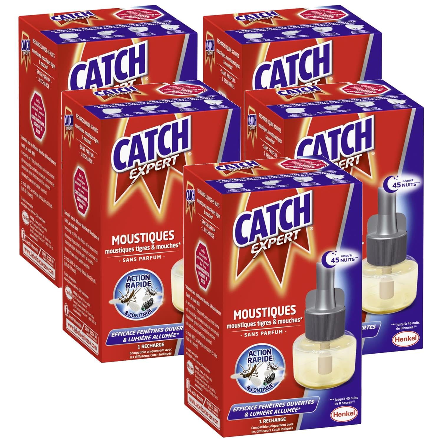 Recharges électriques CATCH Expert par 5 pour 45 nuits sans parfum - 3