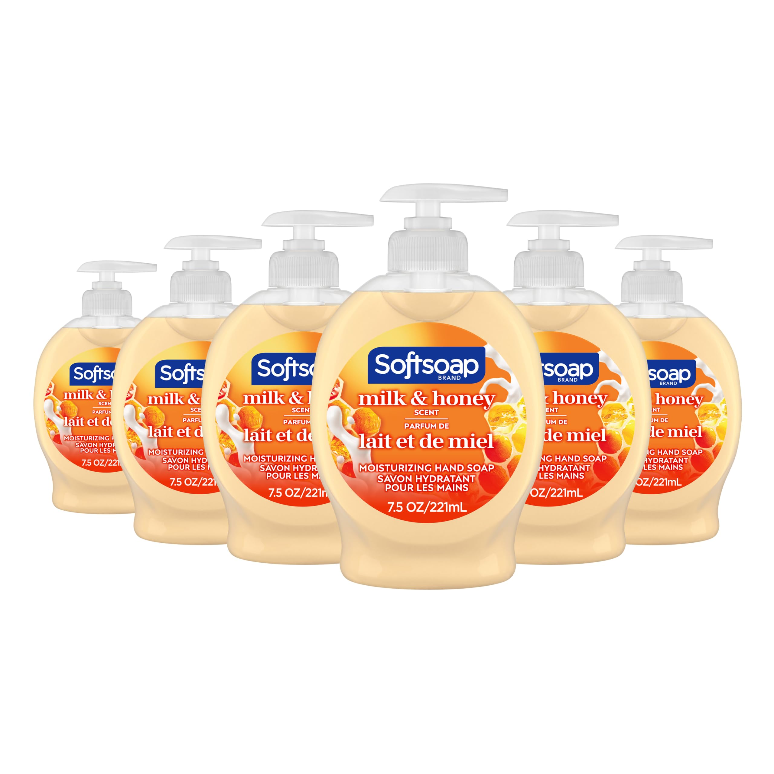 Softsoap Liquid Hand Soap, Milk and Honey - 7.5 fluid ounce (Pack of 6)