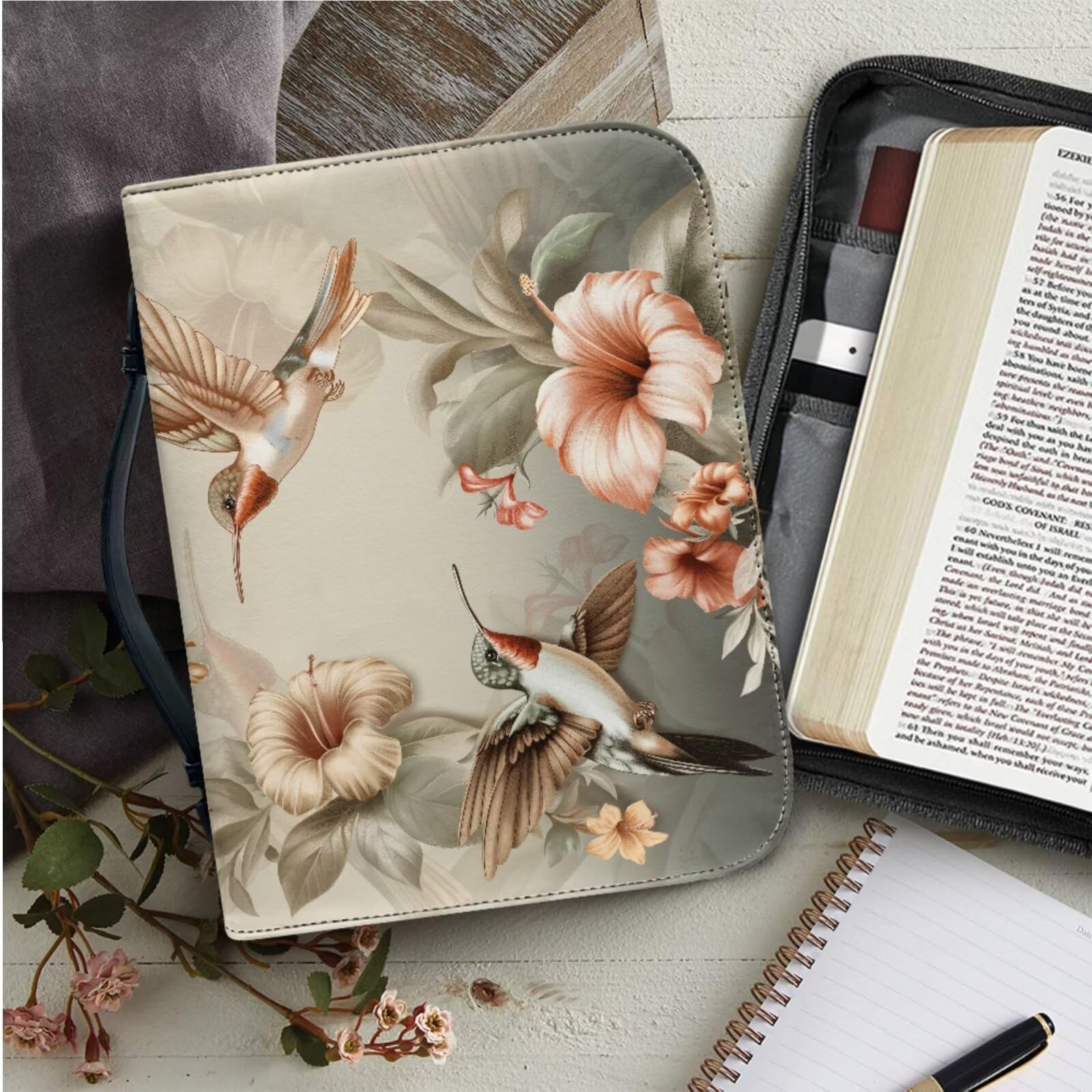 COEQINE Set di 7 custodie per bibbia alla moda da donna, in pelle, con manici, per proteggere i libri, per gli amanti dei libri
